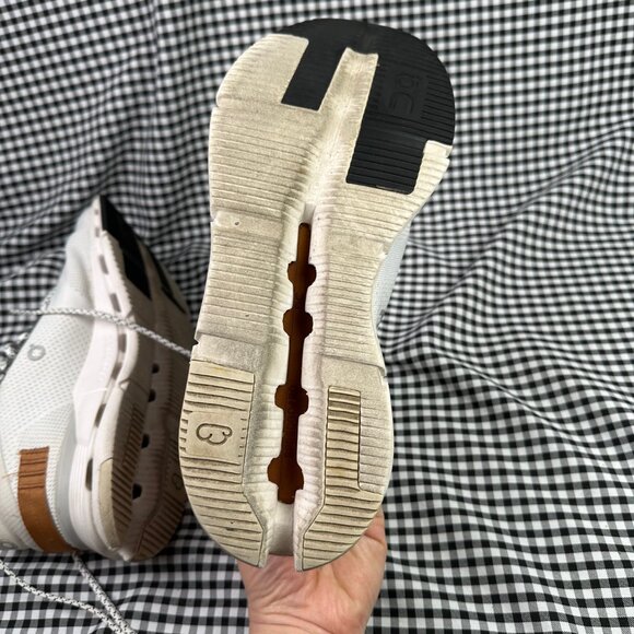 On Running Women's Cloudnova Low Top Walking Runner Sneakers Brown White Size 10 - Picture 7 of 7